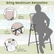 Bar-height folding chair with armrests and beige quick-drying seat, ideal for outdoor patios and relaxation.