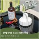 23-inch round bistro table with a tempered glass tabletop, featuring a sturdy metal frame, perfect for outdoor or.