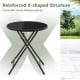 23-inch round bistro table with tempered glass top and reinforced X-shaped structure, perfect for backyard or poolside.