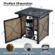 25-inch propane fire pit table with lid, stainless steel burner, and fire glass for outdoor patio use.