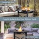 25-inch propane fire pit table with removable lid, 40,000 BTU, perfect for outdoor patio use as a coffee table or fire.