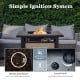 25-inch propane fire pit table with stainless steel burner, fire glass, and control panel for outdoor warmth and.