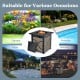 25-inch propane fire pit table with lid and fire glass, ideal for patio, garden, or poolside gatherings.