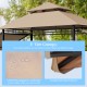 13.5 x 4 ft patio BBQ grill gazebo with beige dual side awnings and fire-resistant canopy for outdoor cooking events.