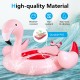 Inflatable flamingo floating island for 4-6 people, made of durable PVC, featuring 6 cup holders for pool fun.