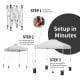 6.6 x 6.6 feet gray outdoor pop-up canopy tent setup steps with adjustable height and portable roller bag for easy.