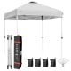 Gray 6.6 x 6.6 feet outdoor pop-up canopy tent with roller bag and weight bags for stable outdoor shade.