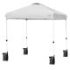 Gray 6.6 x 6.6 feet outdoor pop-up canopy tent with adjustable height and portable roller bag for easy transport.