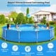 Round above ground swimming pool in blue with heavy-duty iron frame, ideal for family fun and easy assembly.