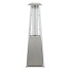 Portable stainless steel tabletop patio heater with glass tube, 10,000 BTU, 360° heating, ideal for outdoor use.