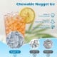 Nugget ice in a glass with lemon, showcasing chewable pellet ice from the Nugget Ice Maker for refreshing beverages.