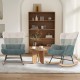 Nursery rocking chair featuring a soft boucle fabric in a stylish design, ideal for enhancing comfort in any living.