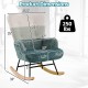 Nursery rocking chair with ergonomic armrests, high backrest, and cozy boucle fabric, suitable for living room or.