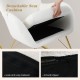 Detachable seat cushion of the white nursery rocking chair featuring a smooth zipper and hook and loop fastener for.