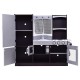 Kids wooden modern kitchen cooking pretend play set showcasing ample storage space with multiple cabinets for.