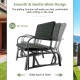 2-seat porch glider in black with HDPE back and steel frame, featuring smooth gliding for comfortable outdoor seating.