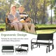 2-seat porch glider with ergonomic backrest and armrests, featuring a durable HDPE seat and rustproof steel frame for.