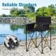 Oversized high camping folding chair with detachable armrests, PVC coated oxford cloth, ideal for outdoor use.