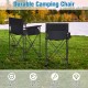 Oversized portable camping chair with detachable armrests, PVC coated oxford cloth, and cup holder for outdoor comfort.