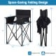 Portable oversized camping chair with detachable armrests, PVC coated fabric, and foldable design for easy transport.