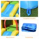 Colorful inflatable kids slide bounce house features a wide entrance, premium Oxford cloth, and a portable carrying bag.