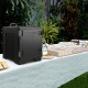 81 QT hot box food warmer with double buckles, featuring 5 full-size pans for easy transport and serving at events.