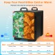 81 QT Hot Box Food Warmer with double buckles, featuring a 270° opening for easy access and 5 full-size pans for.