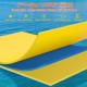 3-layer yellow tear-resistant XPE foam floating pad with rolled pillow design for buoyancy and comfort on water.