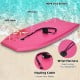 Lightweight pink bodyboard with EPS core, XPE deck, and HDPE slick bottom, ideal for outdoor surfing adventures.