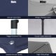 Detailed comparison of features for the 10 ft navy patio umbrella, highlighting fabric quality and pole design.