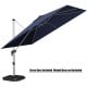 10 ft navy offset patio umbrella with aluminum pole, 360° tilt, and cross base for stable outdoor shading.