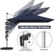 10 ft navy offset patio umbrella with 7 adjustable tilt positions and 360° rotation for optimal sun protection.