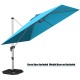 10 ft blue offset cantilever umbrella with aluminum pole and cross base, ideal for shading patio dining sets.