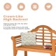 49 Inch Eucalyptus Wood Outdoor Folding Bench with Backrest Armrest for Patio Garden - Gallery View 9 of 12