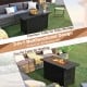 Rectangular 42-inch propane fire pit table with lava rocks, multifunctional design for outdoor warmth and storage.
