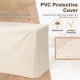 Waterproof PVC cover for 42-inch propane fire pit table, protecting against sunlight and rain when not in use.