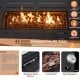 Rectangular 42-inch propane fire pit table with lava rocks, 60,000 BTU heat output, and waterproof cover for outdoor.