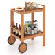 2 Tier rolling serving cart with wine bottle holders, hardwood finish, and rubber wheels for easy mobility indoors and.