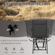 Foldable swivel patio chair with armrest, black mesh back, 360-degree rotation for optimal hunting angles.