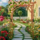 Garden archway with lattice trellis, perfect for climbing plants and outdoor wedding decor, showcasing a classic design.