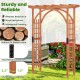 Garden archway trellis with natural fir wood frame, lattice panels, and sturdy metal connectors for outdoor decor.