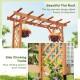 Elegant 7 feet wooden garden arbor with lattice side panels, perfect for supporting climbing plants in outdoor spaces.