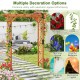 7 feet wooden garden arbor with lattice side panels, perfect for supporting climbing plants at pathways or garden.