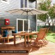 10 feet beige outdoor patio umbrella with tilt adjustment and crank, ideal for garden and backyard shade.