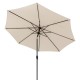 Beige 10 feet outdoor patio umbrella with tilt adjustment and crank, featuring a vented canopy for sun protection.