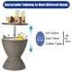 Retractable tabletop 3-in-1 patio rattan cooler bar table in brown, 8-gallon capacity for drinks and snacks.
