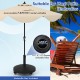 50 lbs patio wicker style resin umbrella base stand with wheels, suitable for 1.5" to 1.9" diameter poles for outdoor.
