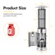 Stainless steel patio heater with glass tube, 40,000 BTU output, 71.5 inches tall, suitable for 20 lbs gas tank.