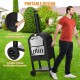 Portable outdoor pizza oven with pizza stone, waterproof cover, and easy-grip handle for BBQ parties and camping.