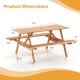Dimensions of the 6-person picnic table set with built-in benches, featuring a 59" x 24" tabletop and umbrella hole.